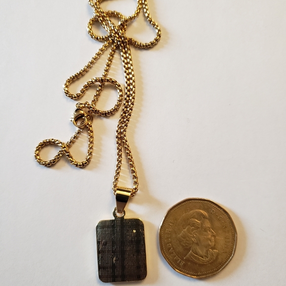 Gold Filled Letter P Pendant 20” Long Necklace - Picture 3 of 5